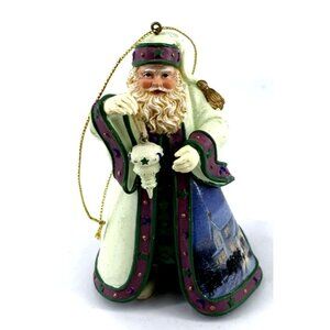 Thomas Kinkade Warm Holiday Welcome Santa Christmas Ornament 4"